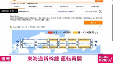 東海道新幹線が運転再開沿線火災での見合わせから安全確認が終了