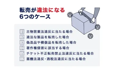 転売は違法ではない!違法行為の6つのケースと事例、対策を解説