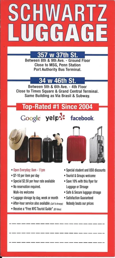 ニューヨークで荷物の預け場所に困ったら、Schwartz Luggage NYCへ