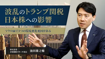 波乱のトランプ関税 日本株は３つのマクロ環境悪化要因に注意 野村證券・池田雄之輔 