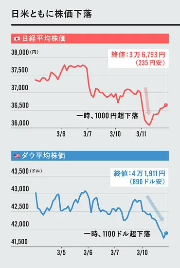 3分解説】関税＆トランプ発言で株価急落。今後は？