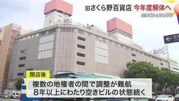 旧さくら野百貨店 今年度解体へ 空きビルとなり８年、ようやく前進〈仙台市〉（仙台放送） 