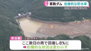 宮城・栗原市の栗駒ダム 危機的な貯水率変わらず ここ数日の雨でもわずか８％ 