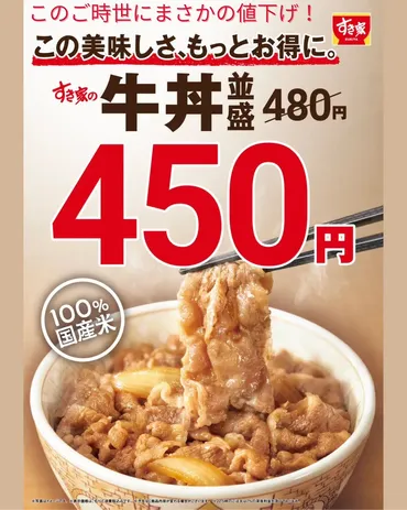 すき家が11年ぶり値下げ！牛丼並盛450円に、9月4日からお得に楽しむコツ – CHOTTO NEWS