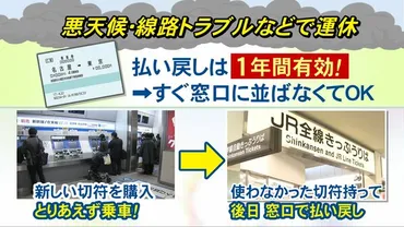 切符があれば゛1年間有効゛…新幹線トラブル時の『払い戻し』JR側の問題や悪天候などの場合は全額対象に