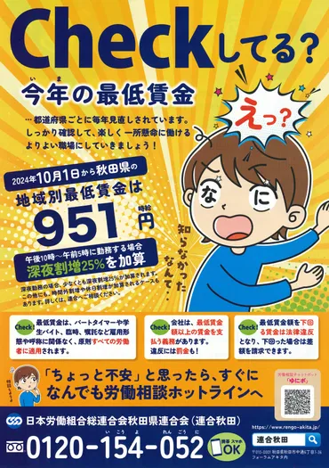 秋田県の最低賃金はどうなる？2024年からの推移と今後の展望は？(最新情報？)秋田県の最低賃金、2024年、2025年、そして未来へ