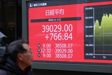 日経平均、初の3万9000円台 半導体関連が上昇