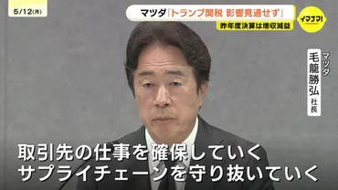 取引先の仕事を確保しサプライチェーンを守り抜く」 マツダ通期決算は増収減益 トランプ関税の影響で今期の業績見通しは未定 広島