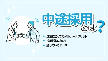 中途採用とは?企業のメリット・デメリットや流れ、適しているケース