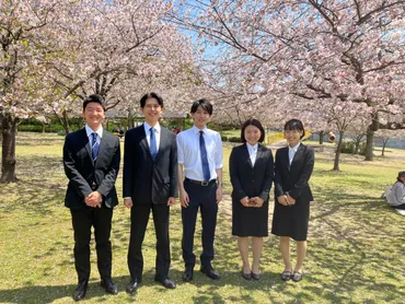 新入社員と花見