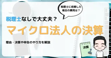 マイクロ法人の決算は税理士なし自分でできる?依頼した場合の費用は?