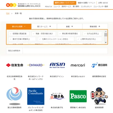 業界初！働き方改革で「残業削減」や「業績向上」、「男性育休取得率UP」等の具体的成果を出した企業を検索できるサイトを開設 