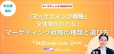 マーケティングBOOST #2」開催！マーケティング戦略の全体像と選び方を学ぶ無料セミナー 
