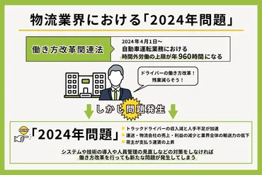 2024年問題とは？物流業界の課題と、持続可能な未来への対策を解説しますか？2024年問題と物流業界への影響、多重下請構造、法改正のポイント