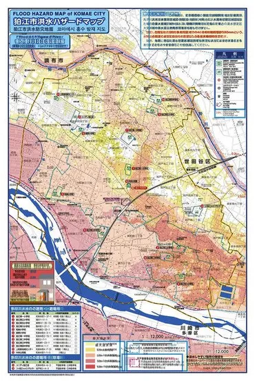 ハザードマップ 多摩川、野川 同時氾濫の場合 狛江市８５％、浸水も：東京新聞デジタル