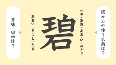 「碧」という名前は、男の子にも女の子にも人気？「碧」という名前の由来とは！？