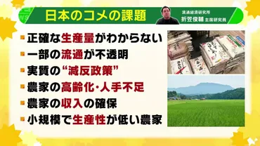 課題多すぎ日本のコメ問題 「生産量が不明」「流通が不透明」専門家が指摘する日本の米政策 参議院選挙で各党の主張を比較 