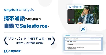 amptalkが携帯キャリアと連携 携帯通話の文字起こし・議事録生成やSFA/CRM自動入力を実現