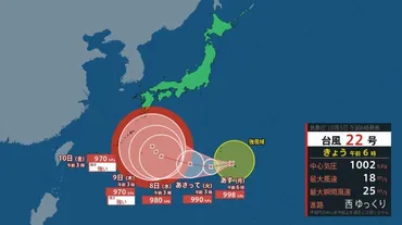 台風情報】台風22号が発生 父島の南南東約260キロをゆっくりした速さで西へ進む 今後の進路 は？勢力は？（ＳＢＣ信越放送）