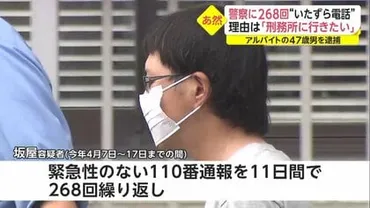 警察110番に268回の゛いたずら電話゛ アルバイトの47歳男を逮捕 その゛通報゛内容とは