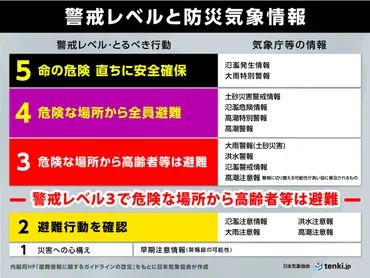 災害発生時に高齢者はいつ避難? バリアフリーに配慮された警戒レベル #知り続ける(気象予報士 安齊 理沙 2024年02月28日) 