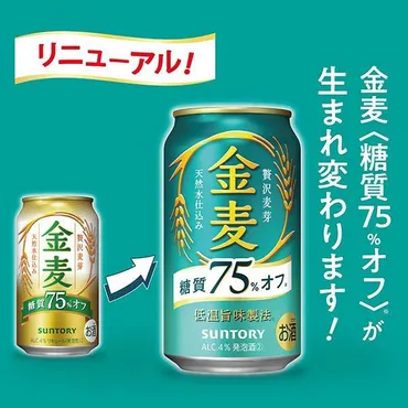 ビール類 beer 発泡酒 第3のビール 送料無料 サントリー ビール 金麦 糖質75%OFF オフ 350ml×1ケース/24本(024)  『CSH』 第三のビール 新ジャンル : 4901777230071