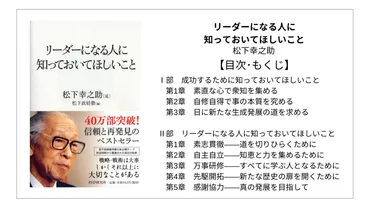 全目次】リーダーになる人に知っておいてほしいこと / 松下幸之助【要約・もくじ・評価感想】 #リーダーになる人に知っておいてほしいこと #松下幸之助 # 松下政経塾 